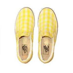 Vans Yellow Checkered Slip-On Sneakers